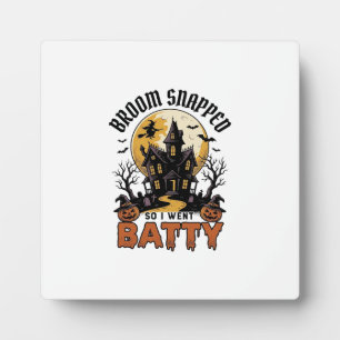 Lustige Hexe Halloween Spukhaus Batty Grafik Fotoplatte