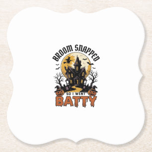 Lustige Hexe Halloween Spukhaus Batty Grafik Untersetzer