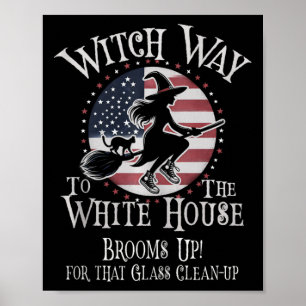 Lustige Hexenart Weißes Haus Kamala Kehrt Wicke Au Poster