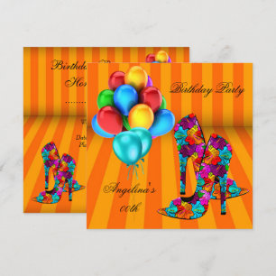 Lustige High Heel Schuhe Geburtstagsfeier Ballons  Einladung