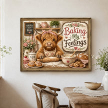 Lustige Highland-Kuh-Farmhouse-Bäckerei-Küche