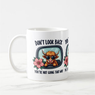 Lustige Highland-Kuh Retro-Western-Motivationskuns Kaffeetasse