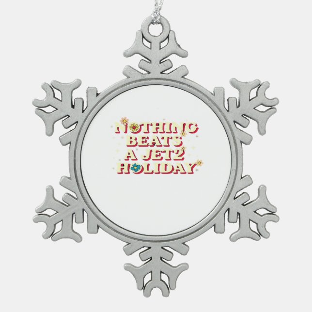Lustige Hilfe Schneeflocken Zinn-Ornament (Vorderseite)