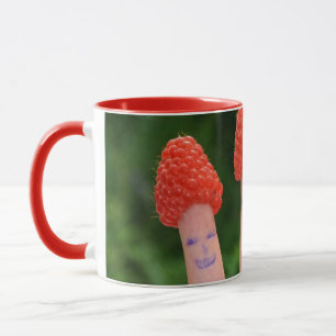 Lustige Himbeerfinger Tasse