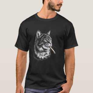 Lustige Hipster-Raucherkatze mit Zigarre und Zigar T-Shirt
