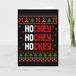 Lustige Ho Ho Ho Hockey hässliche Weihnachtspullov Karte