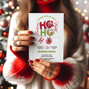 Lustige HO HO HO Retro-Weihnachtsfeier Friendsmas Einladung