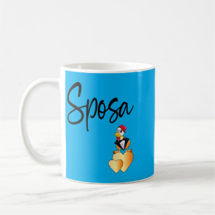 Lustige Hochzeit Bräutigam Huhn Italienische Sposa Kaffeetasse