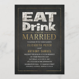 Lustige Hochzeit Einladungen essen Getränk sind