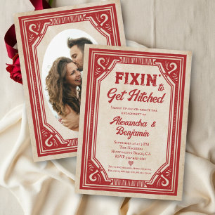 Lustige Hochzeitsankündigung Vintage-Foto Verlobun Einladung
