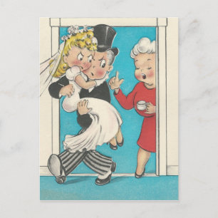 Lustige Hochzeitskarte Postkarte