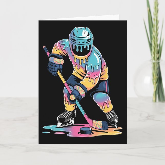 Lustige Hockey-Eis-Drip-Jungs-Jugend-Hockey-Spiel Karte (Vorderseite)