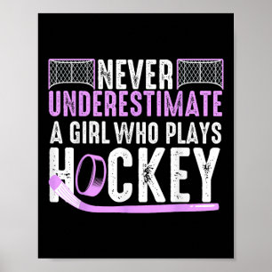 Lustige Hockey-Kunst für Mädchen Frauen Feldhockey Poster