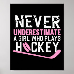 Lustige Hockey-Kunst für Mädchen Frauen Feldhockey Poster