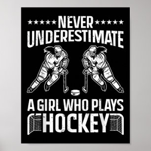 Lustige Hockey-Kunst für Mädchen Frauen Feldhockey Poster