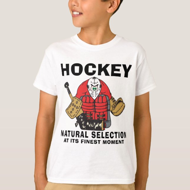 Lustige Hockey-Tormann-Kinder T-Shirt (Vorderseite)