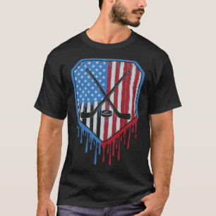 Lustige Hockey-Tropf-Jungs Eiscreme Patriotisches T-Shirt
