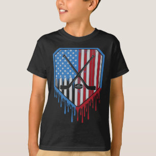 Lustige Hockey-Tropf-Jungs Eiscreme Patriotisches  T-Shirt
