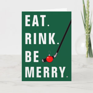 Lustige Hockey-Weihnachtskarten Feiertagskarte