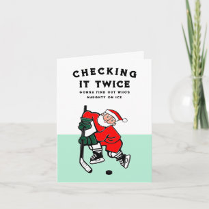 Lustige Hockey-Weihnachtskarten Karte