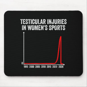 Lustige Hodentrauma im Frauensport Mousepad