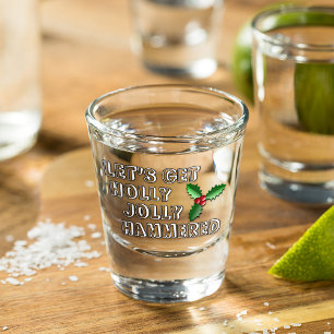 Lustige Holly Frohe Rote Beeren Grüne Blätter Feie Schnapsglas