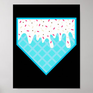 Lustige Home Plate Tropfen - Eiscreme Softll und v Poster