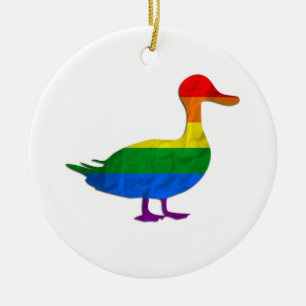 Lustige homosexuelle und Lesben-Stolz-Ente, Keramik Ornament