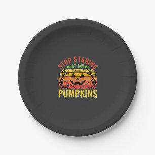 Lustige Hör Auf Meine Kürbisse Anzustarren Hallowe Pappteller