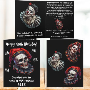 Lustige Horror Böse Zirkus Clowns Dunkler 40. Gebu Karte
