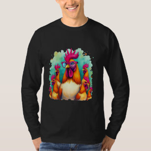 Lustige Huhn Cool Hahn Kunst Hipster Farm Tier T-Shirt