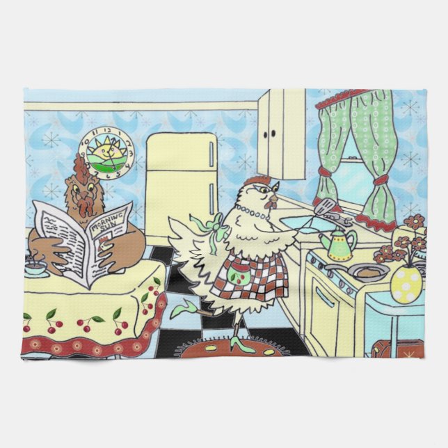 Lustige Huhn-Geschirrtücher Geschirrtuch (Horizontal)