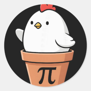 Lustige Hühnchen-Pot-Pie-3,14-Pi-Zahl-Mathe-Lehrer Runder Aufkleber