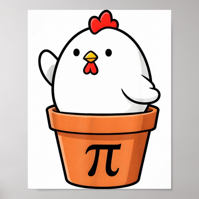 Lustige Hühnchen-Pot-Pie Frohe Pi-Day 3.14 Mathe-L Poster (Vorne)