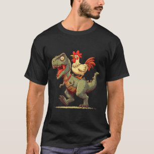 Lustige Hühner, die auf Dinosaurier-Grafik für Jun T-Shirt