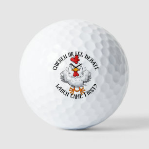 Lustige Hühner-Ei-Debatte Personalisiert Golfball