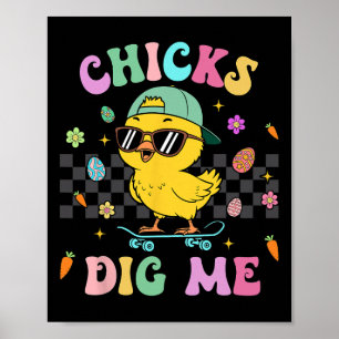 Lustige Hühner finden mich für Männer Jungen Kinde Poster