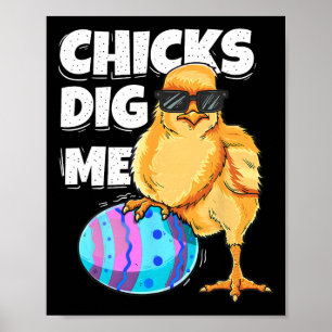 Lustige Hühner finden mich für Männer Jungen Kinde Poster