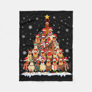 Lustige Hühner-Weihnachtsbaum-Pyjamas Xmas Männer Fleecedecke