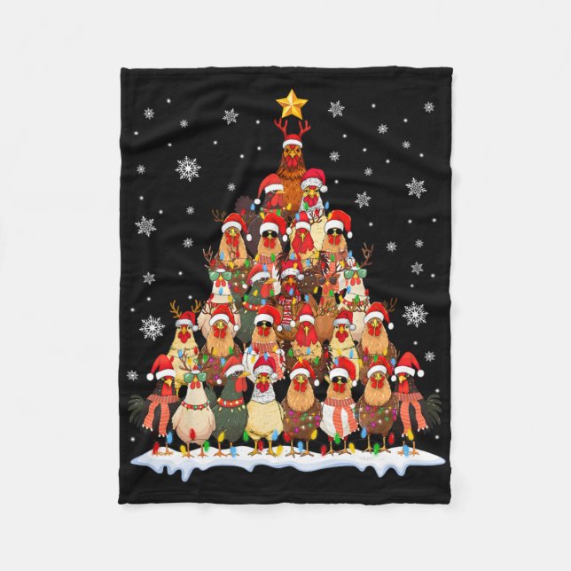Lustige Hühner-Weihnachtsbaum-Pyjamas Xmas Männer  Fleecedecke (Vorderseite)