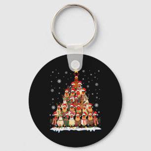 Lustige Hühner-Weihnachtsbaum-Pyjamas Xmas Männer Schlüsselanhänger
