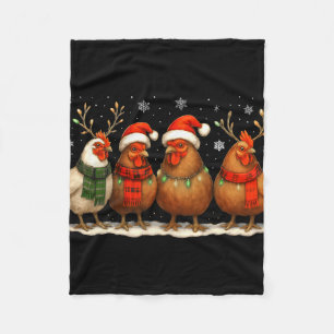 Lustige Hühner-Weihnachtslichter Bauernhof-Tier Ni Fleecedecke