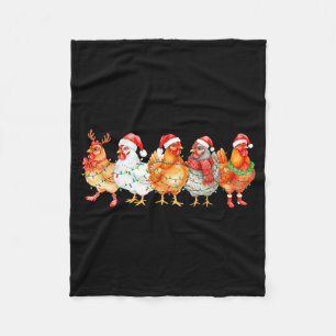 Lustige Hühner-Weihnachtslichter Bauernhof-Tier-We Fleecedecke
