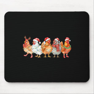 Lustige Hühner-Weihnachtslichter Bauernhof-Tier-We Mousepad