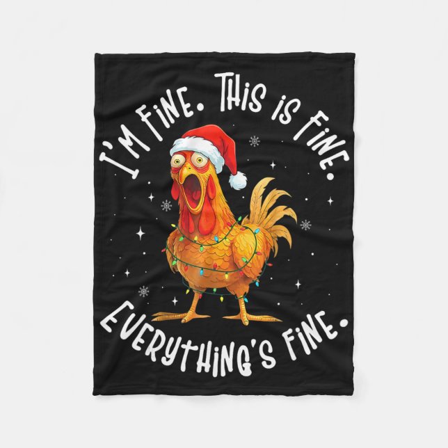 Lustige Hühner-Weihnachtslichter Mir geht's gut Da Fleecedecke (Vorderseite)