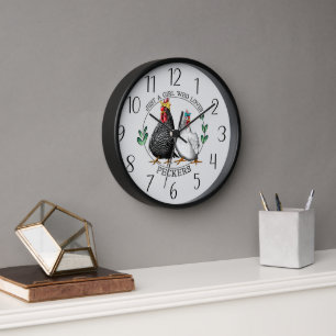 lustige Hühnerfreunde Wortart Uhr