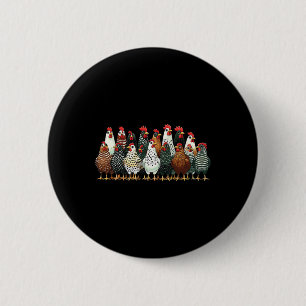 Lustige Hühnertruppe Farm Liebhaber Vintage Henne Button