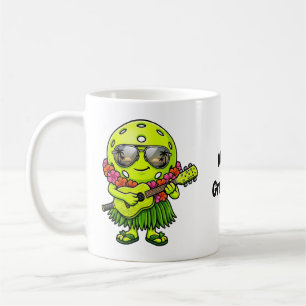 Lustige Hula-Pickleball-Hawaiian-Maskottchen-Grafi Kaffeetasse