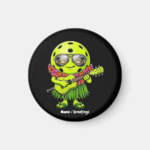 Lustige Hula-Pickleball-Hawaiian-Maskottchen-Grafi Magnet