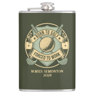 Lustige humorvolle Golfzitat individuell vintage Flachmann